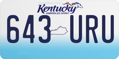KY license plate 643URU
