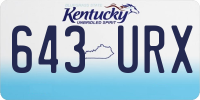 KY license plate 643URX