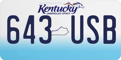 KY license plate 643USB