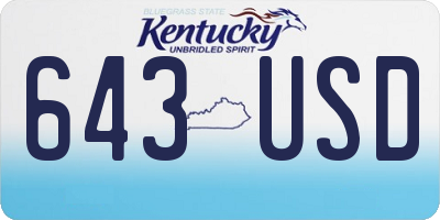 KY license plate 643USD