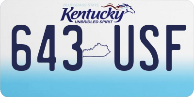 KY license plate 643USF