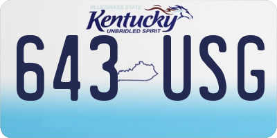 KY license plate 643USG