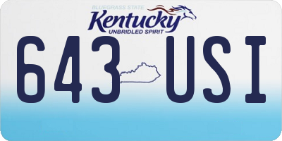 KY license plate 643USI