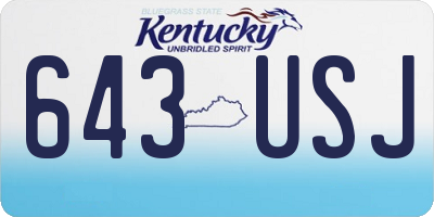 KY license plate 643USJ
