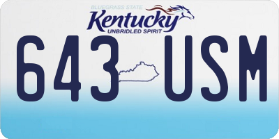 KY license plate 643USM