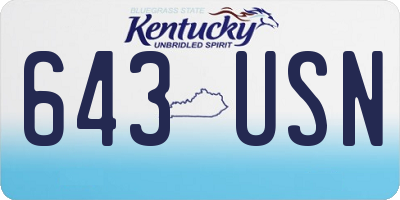 KY license plate 643USN
