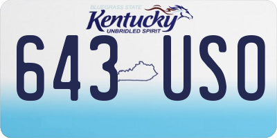KY license plate 643USO