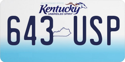 KY license plate 643USP