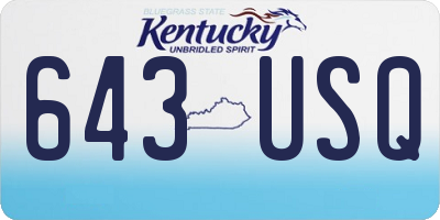 KY license plate 643USQ