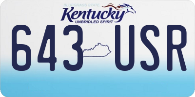KY license plate 643USR