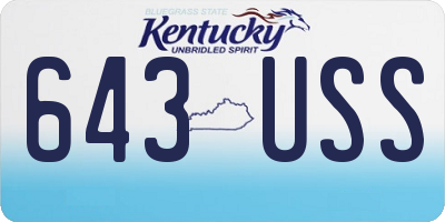 KY license plate 643USS