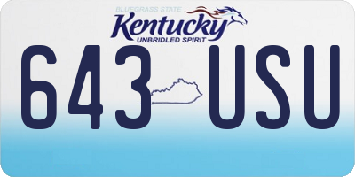 KY license plate 643USU