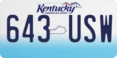 KY license plate 643USW