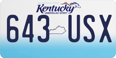 KY license plate 643USX