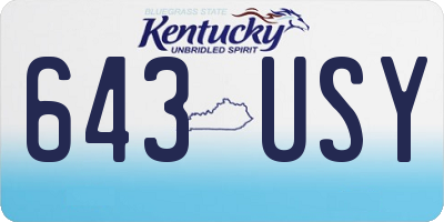 KY license plate 643USY