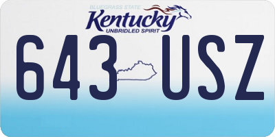 KY license plate 643USZ