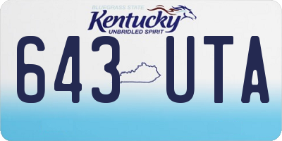 KY license plate 643UTA