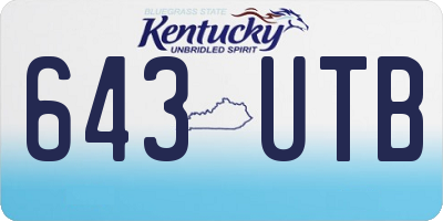 KY license plate 643UTB