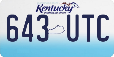 KY license plate 643UTC