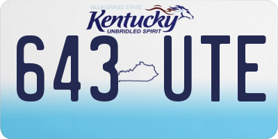 KY license plate 643UTE