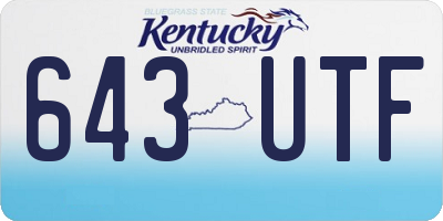 KY license plate 643UTF