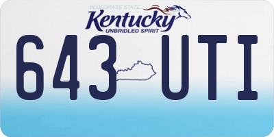KY license plate 643UTI