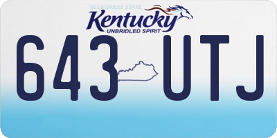 KY license plate 643UTJ