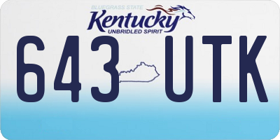 KY license plate 643UTK