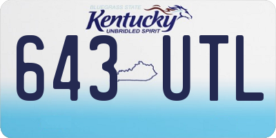 KY license plate 643UTL