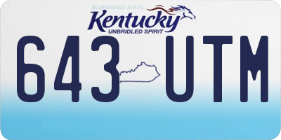 KY license plate 643UTM