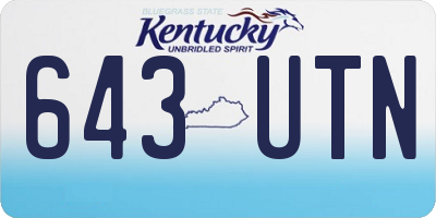 KY license plate 643UTN
