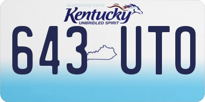 KY license plate 643UTO