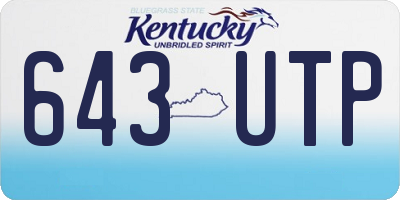 KY license plate 643UTP