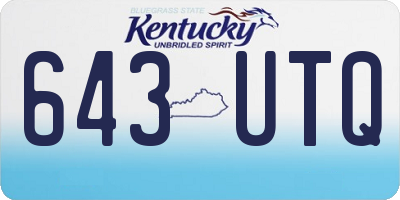 KY license plate 643UTQ