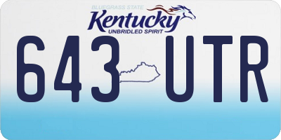 KY license plate 643UTR