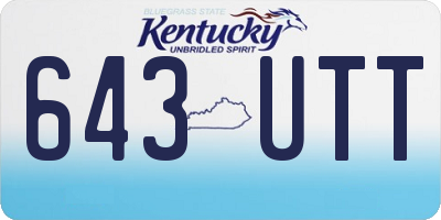 KY license plate 643UTT