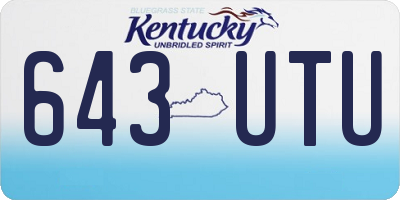 KY license plate 643UTU