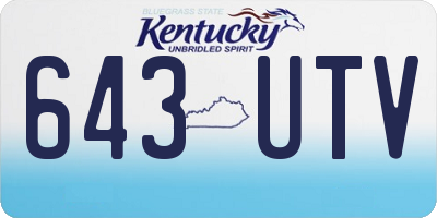 KY license plate 643UTV