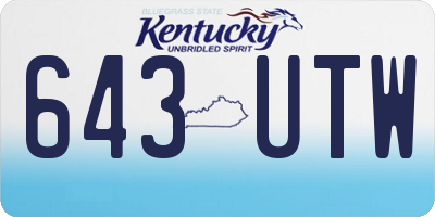 KY license plate 643UTW