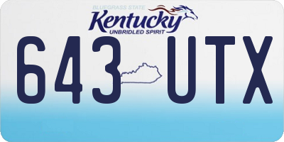 KY license plate 643UTX