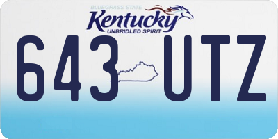 KY license plate 643UTZ