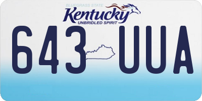 KY license plate 643UUA
