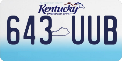 KY license plate 643UUB
