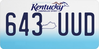 KY license plate 643UUD