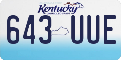 KY license plate 643UUE