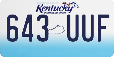 KY license plate 643UUF
