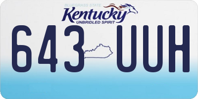 KY license plate 643UUH