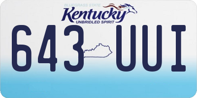 KY license plate 643UUI