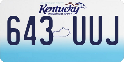 KY license plate 643UUJ