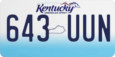 KY license plate 643UUN